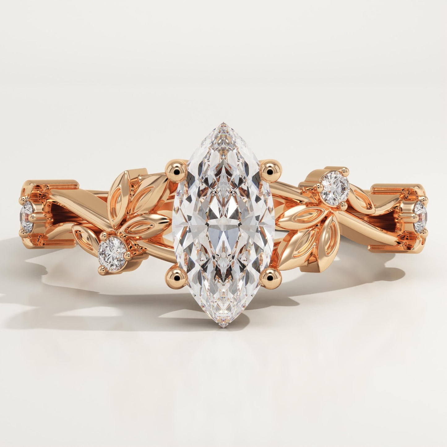 Marquise Cut Nature Inspired Lab-Grown Diamond Engagement Ring