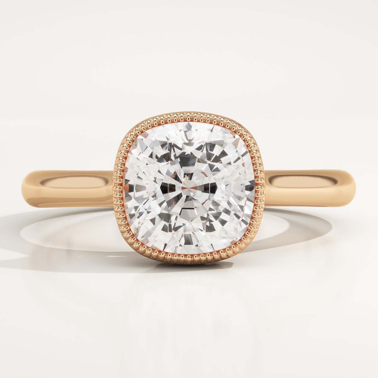 Cushion Cut Bezel Lab-Grown Diamond Engagement Ring