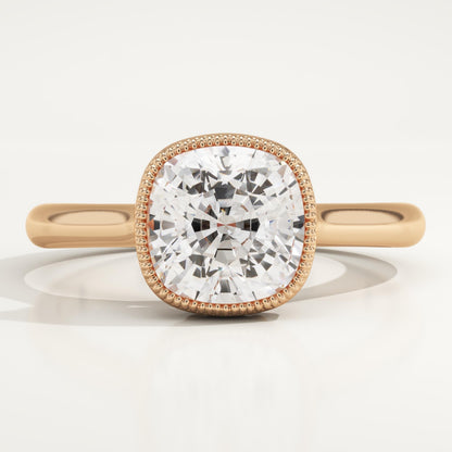 Cushion Cut Bezel Lab-Grown Diamond Engagement Ring