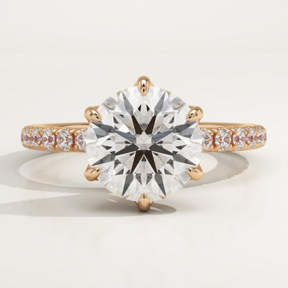 2 CT Round Cut Pave Moissanite Engagement Ring