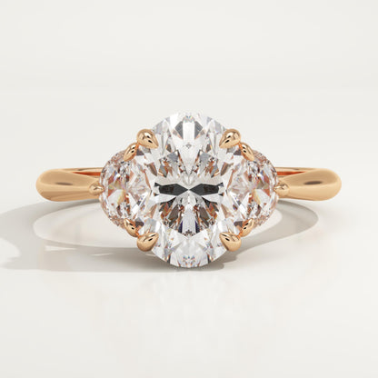 1.75 CT Oval Cut Three Stone Moissanite Engagement Ring