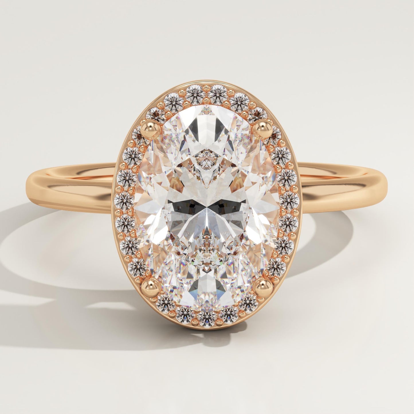 Oval Cut Halo Lab-Grown Diamond Engagement Ring