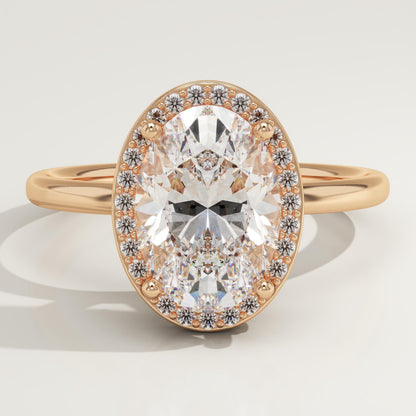 Oval Cut Halo Lab-Grown Diamond Engagement Ring