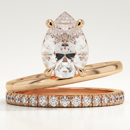 Pear Cut Pave Lab-Grown Diamond Engagement Ring