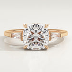 2.0 CT Cushion Cut Three Stone Lab-Grown Diamond Engagement Ring