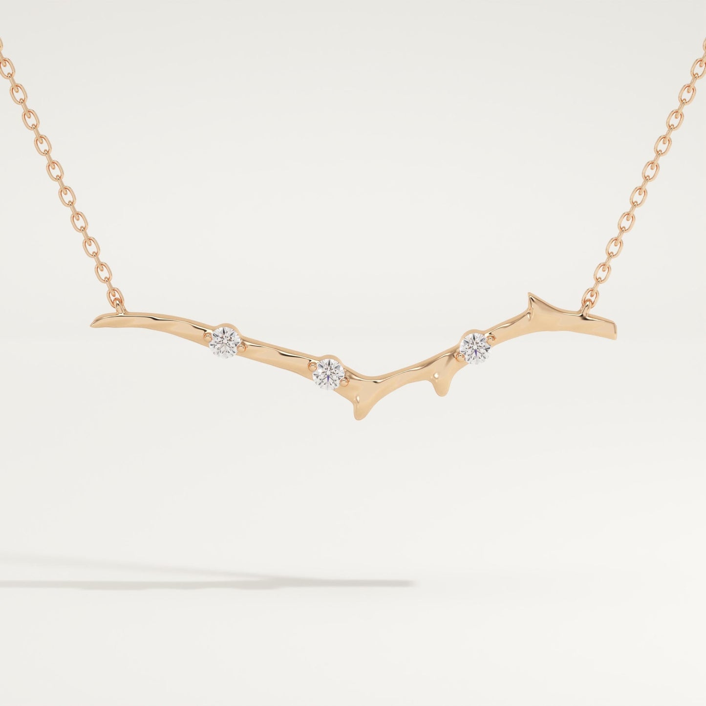 0.07 TCW Round Lab-Grown Diamond Nature Inspired Necklace