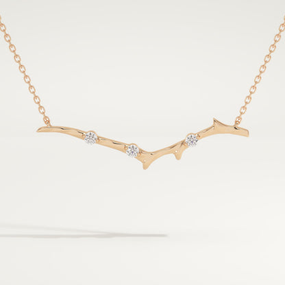 0.07 TCW Round Lab-Grown Diamond Nature Inspired Necklace