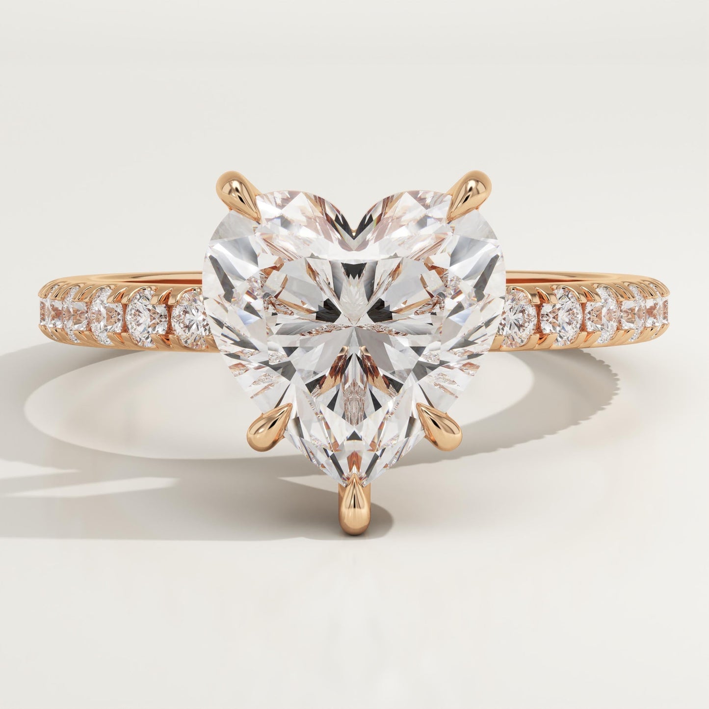 Heart Cut Pave Lab-Grown Diamond Engagement Ring
