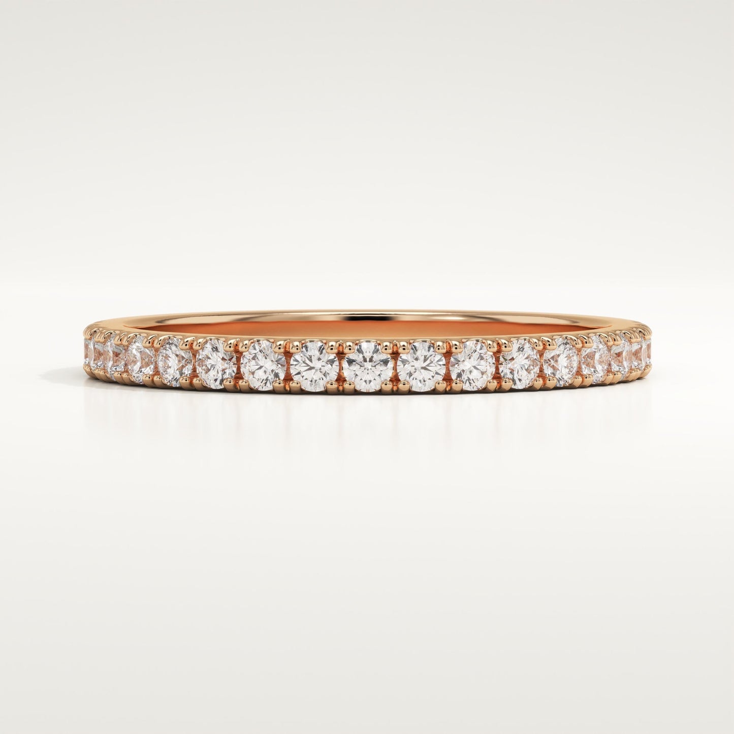 0.38 TCW Round Cut Lab-Grown Diamond Half Eternity Wedding Band