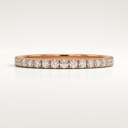 0.38 TCW Round Cut Lab-Grown Diamond Half Eternity Wedding Band