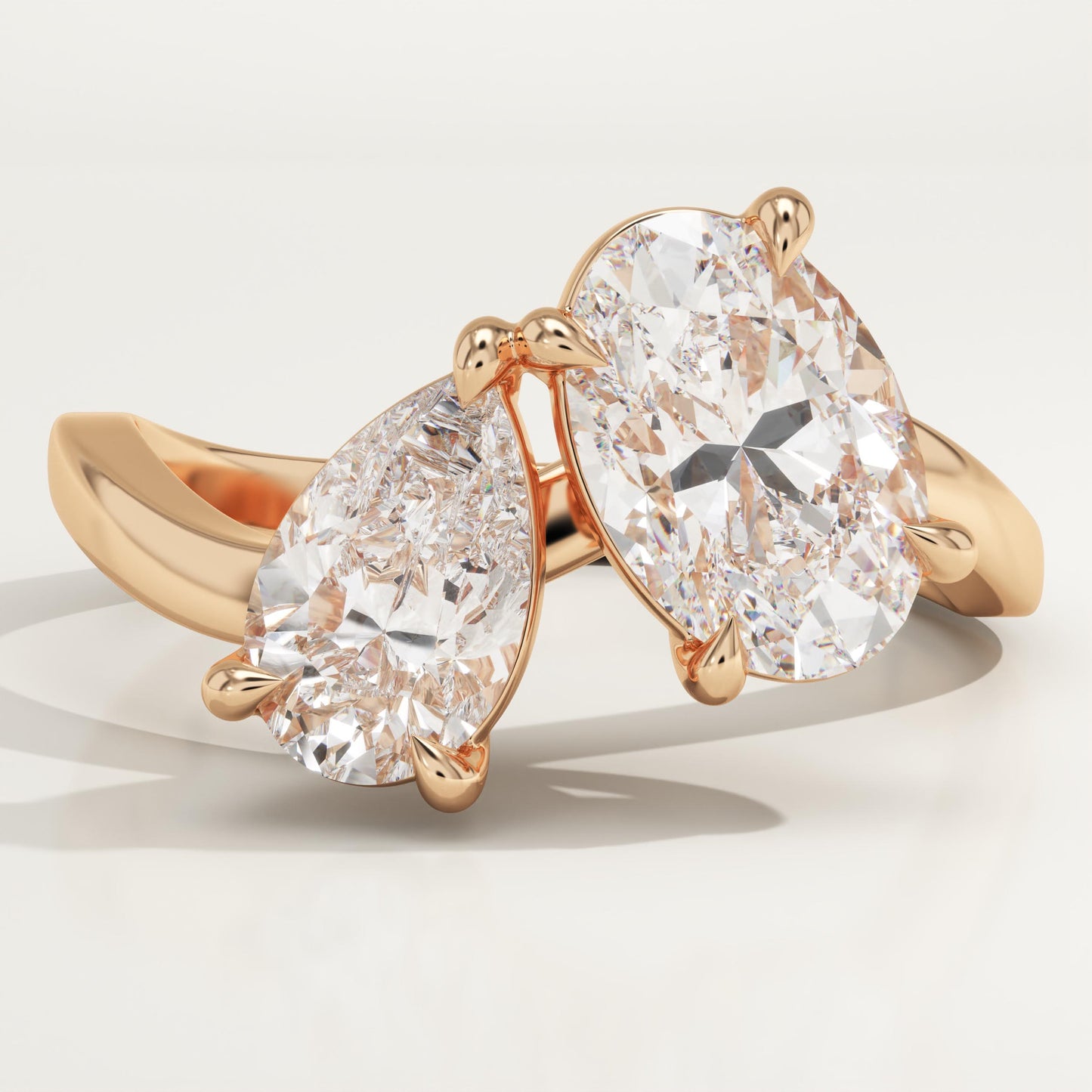 2.25 TCW Oval & Pear Cut Toi Et Moi Lab-Grown Diamond Engagement Ring