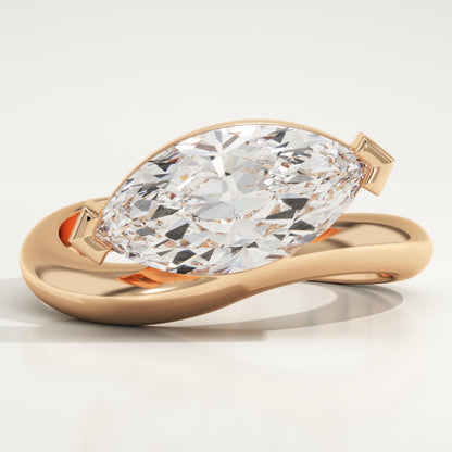 Marquise Cut Solitaire Lab-Grown Diamond Engagement Ring