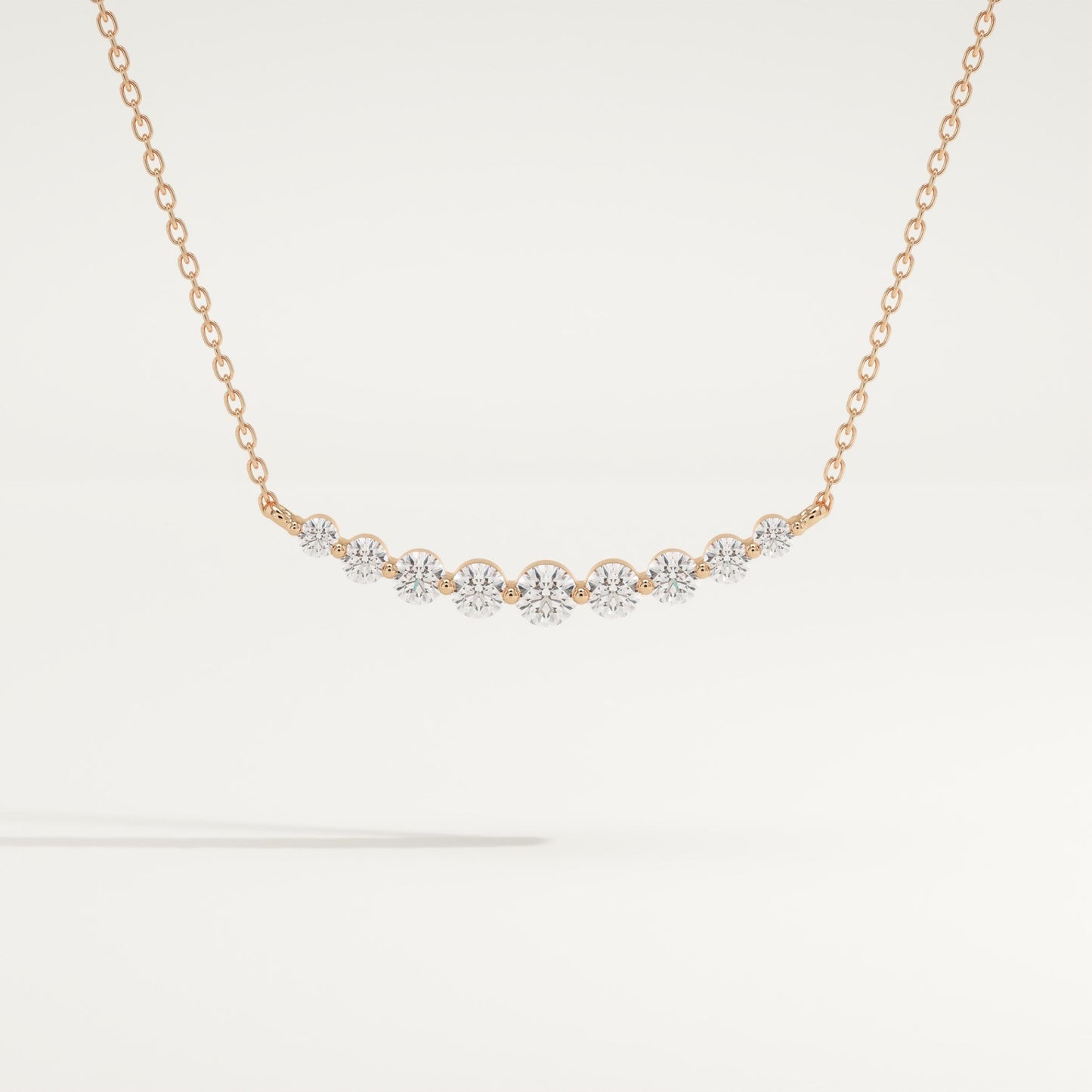 0.413 TCW Round Lab-Grown Diamond Curved Necklace