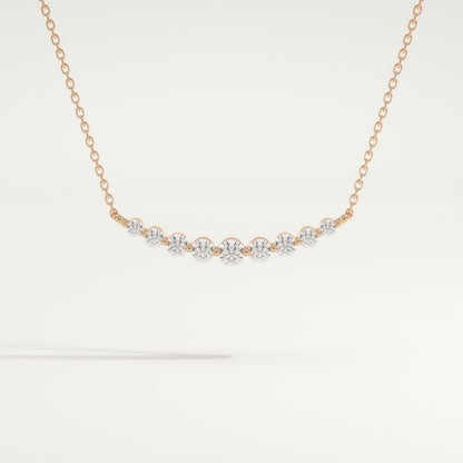 0.413 TCW Round Lab-Grown Diamond Curved Necklace