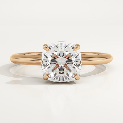 Cushion Cut Solitaire Lab-Grown Diamond Engagement Ring