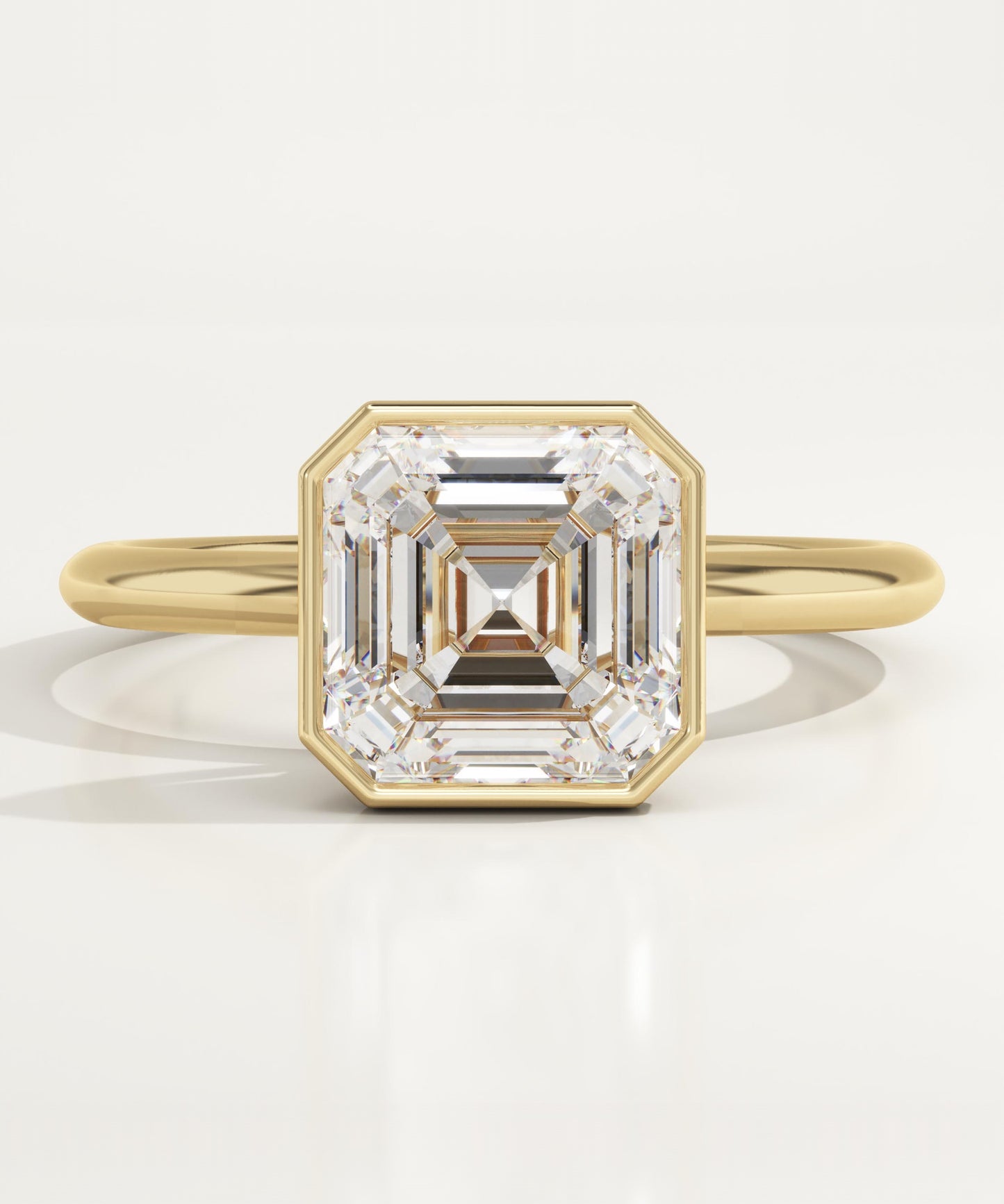 Asscher Cut Bezel Lab-Grown Diamond Engagement Ring