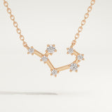 0.111 TCW Round Lab-Grown Diamond Saggitarius Constellation Necklace