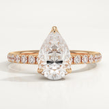 1.5 CT Pear Cut Pave Lab-Grown Diamond Engagement Ring