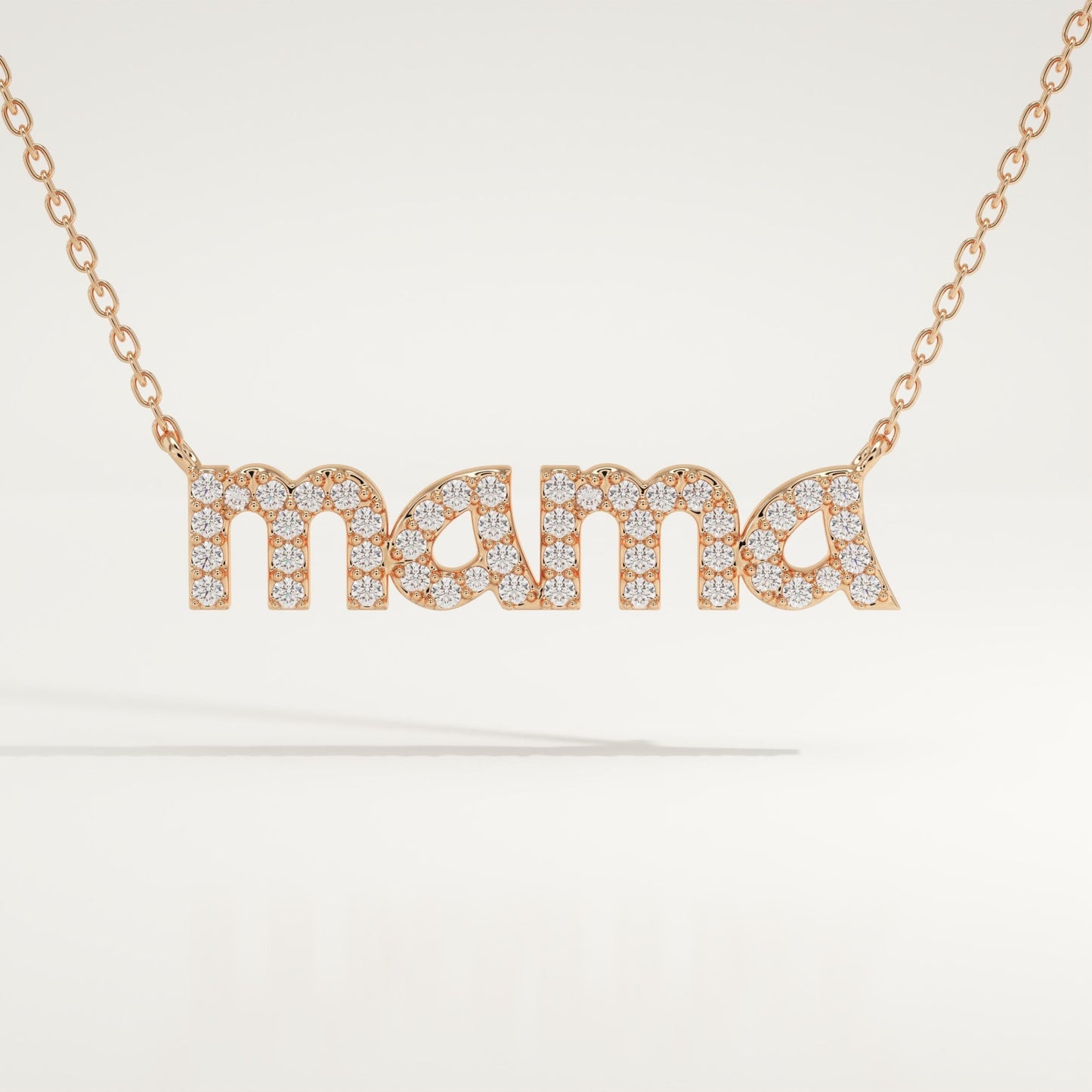 0.17 TCW Round Lab-Grown Diamond Mama Charm Necklace