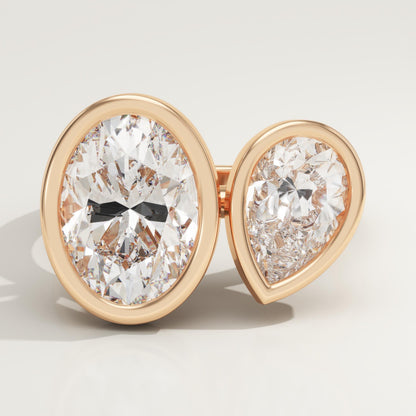 4.25 TCW Oval & Pear Cut Toi Et Moi Lab-Grown Diamond Engagement Ring