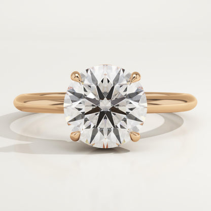 2 CT Round Cut Solitaire Moissanite Engagement Ring