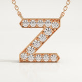 0.28 TCW Round Lab-Grown Diamond Z Initial Necklace