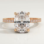2.0 CT Oval Cut Pave Lab-Grown Diamond Engagement Ring