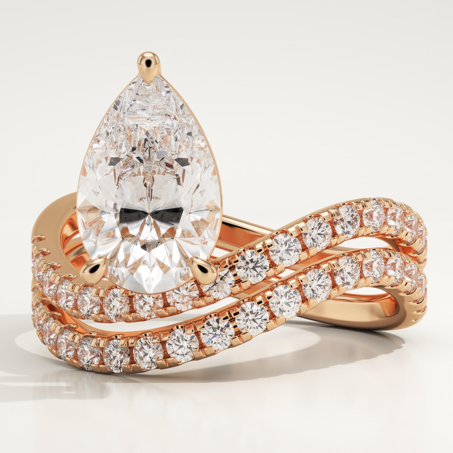 Pear Cut Pave Lab-Grown Diamond Bridal Set