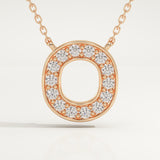 0.22 TCW Round Lab-Grown Diamond O Initial Necklace