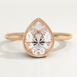1.25 CT Pear Cut Bezel Lab-Grown Diamond Engagement Ring