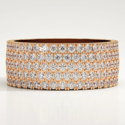 2.14 TCW Round Lab-Grown Diamond Multi Stone Wedding Band For Men