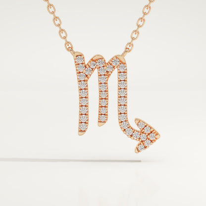 0.093 TCW Round Lab-Grown Diamond Virgo Zodiac Necklace