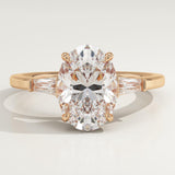 2.0 CT Oval Cut Three Stone Lab-Grown Diamond Engagement Ring