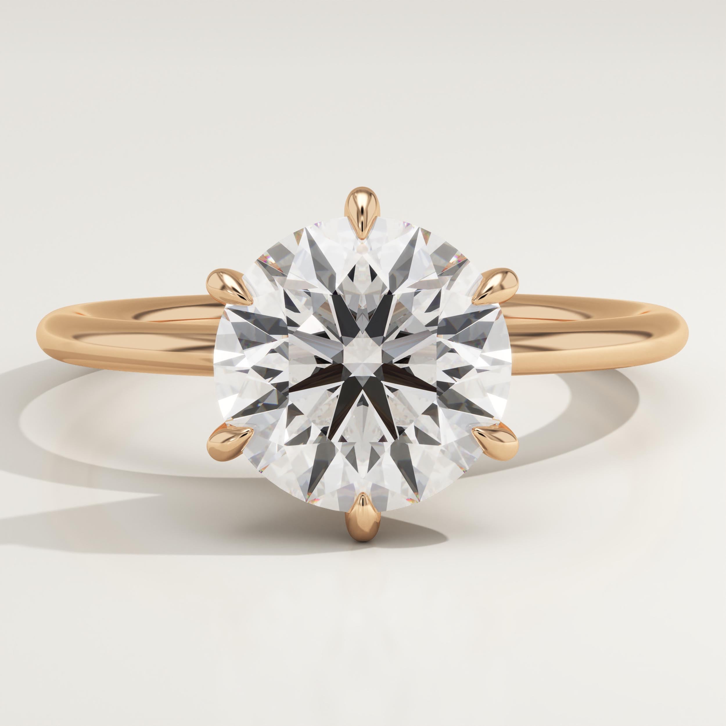 2.0 CT Round Cut Solitaire Lab-Grown Diamond Engagement Ring