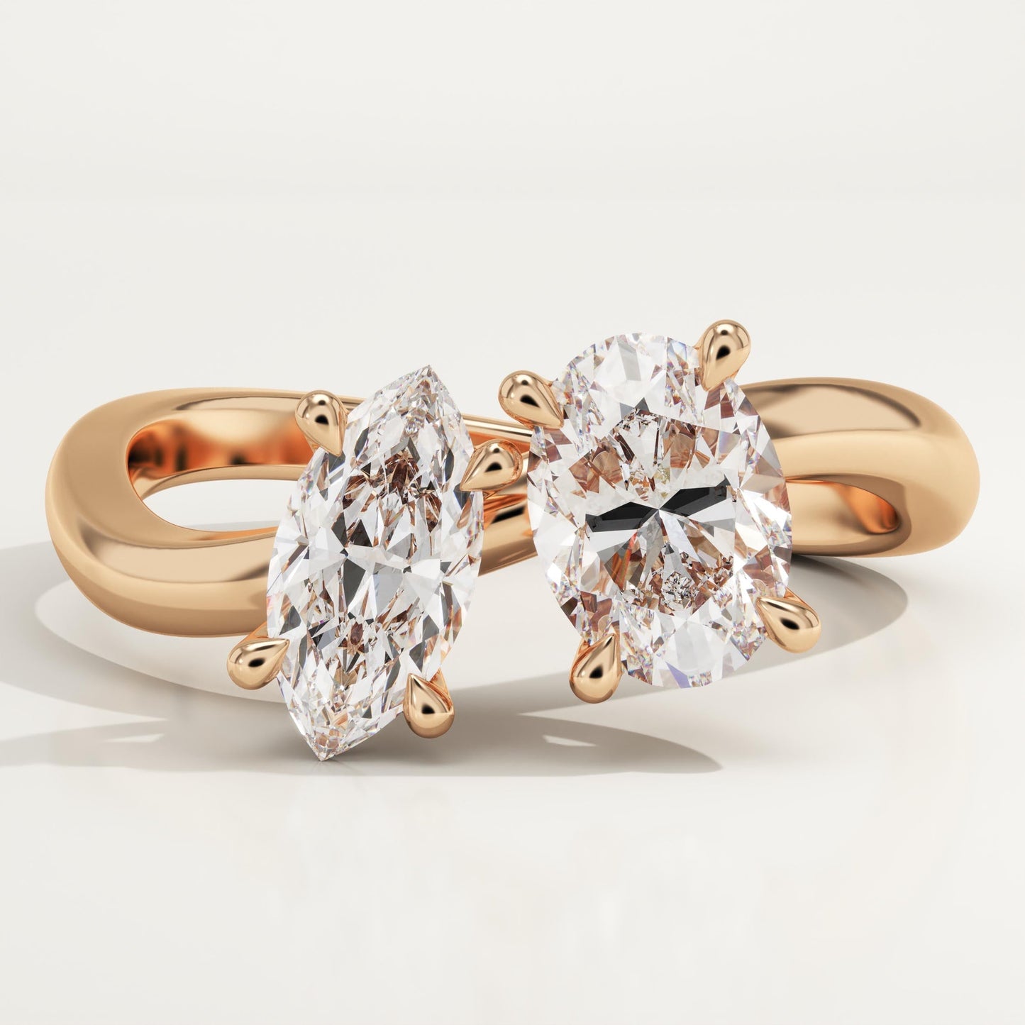 1.25 TCW Oval & Marquise Cut Toi Et Moi Lab-Grown Diamond Engagement Ring