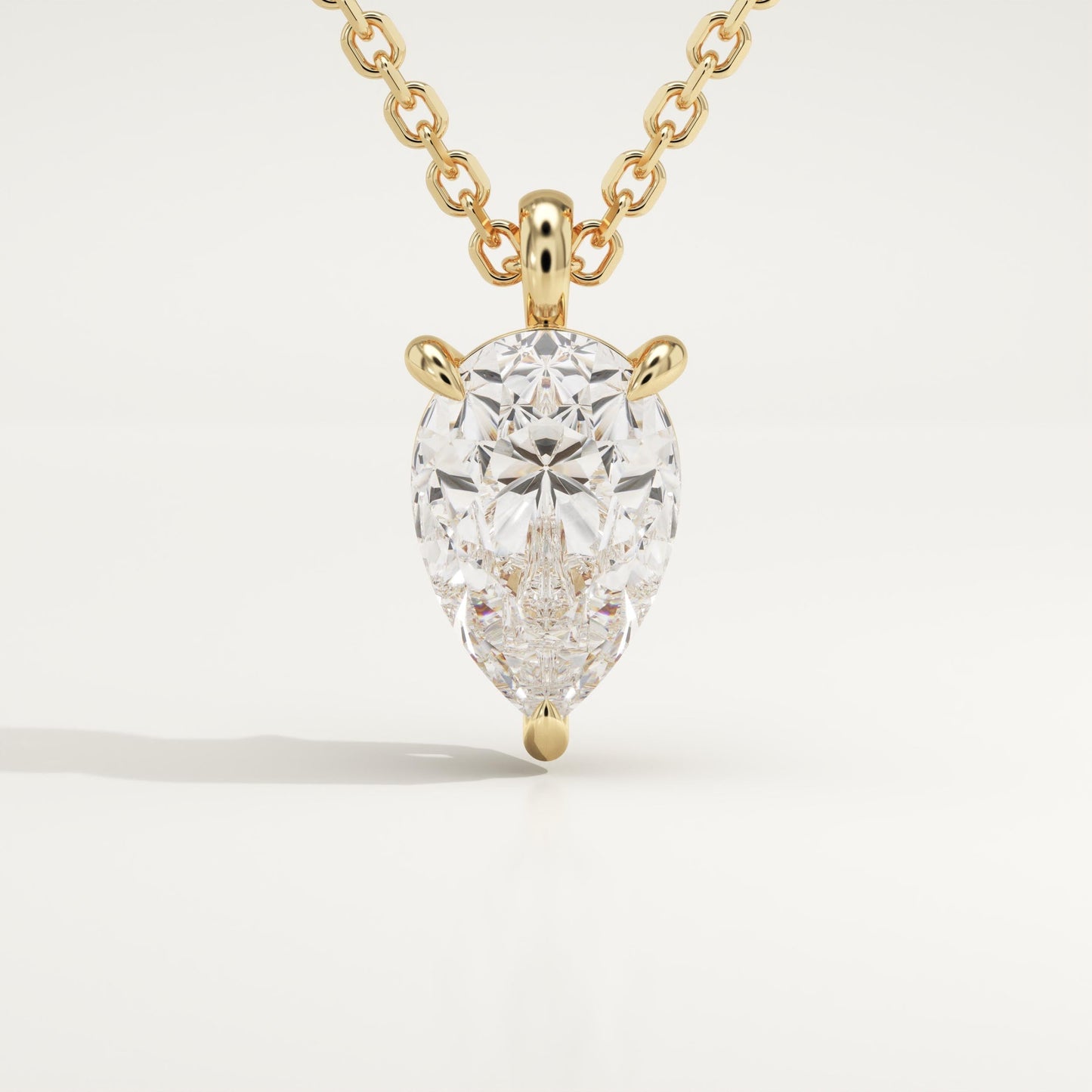 2 CT Pear Lab-Grown Diamond Solitaire Necklace