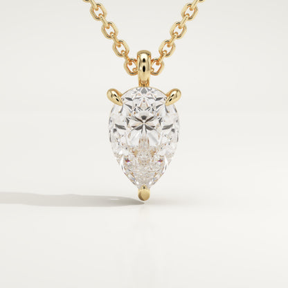 2 CT Pear Lab-Grown Diamond Solitaire Necklace