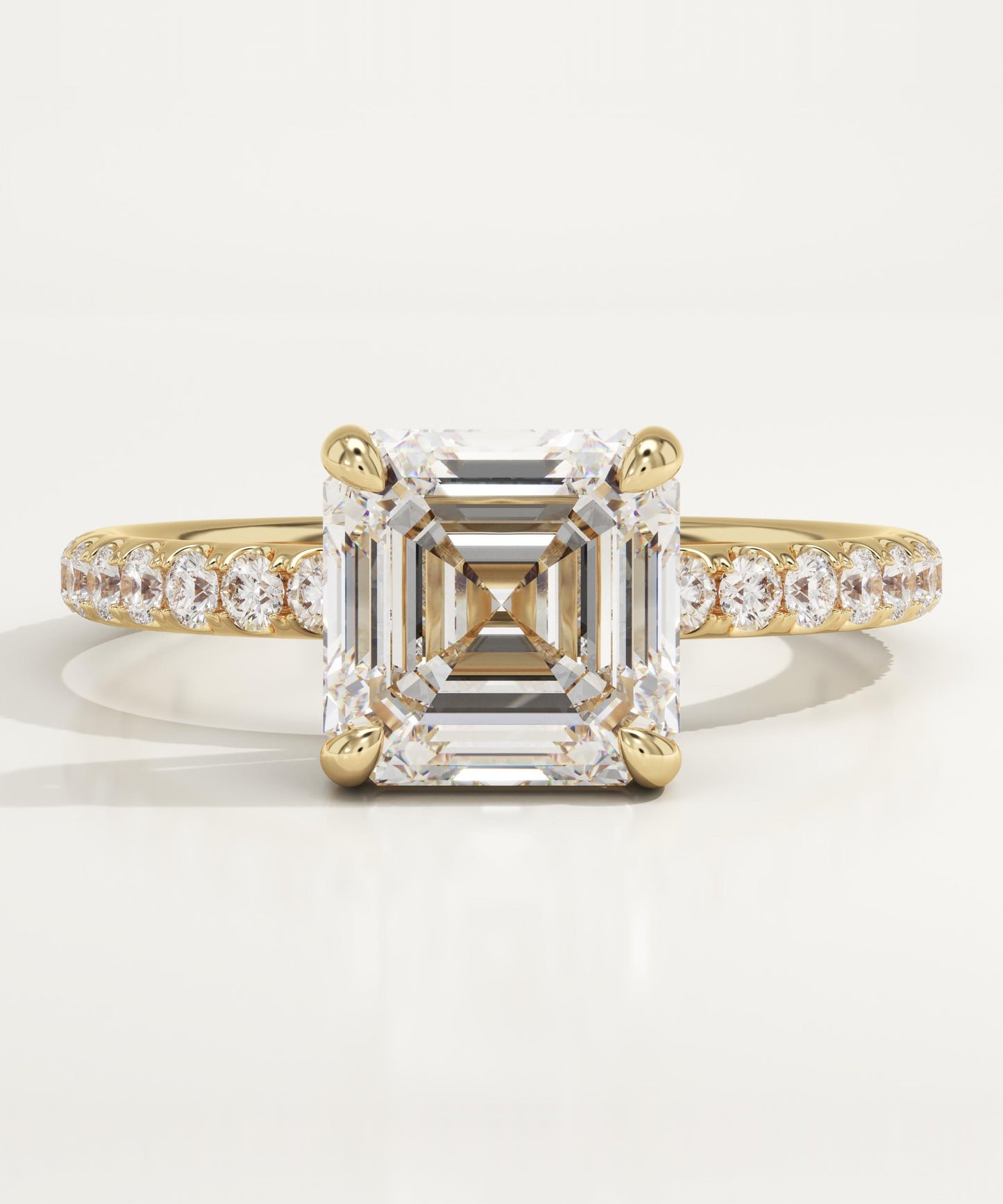 Asscher Cut Pave Lab-Grown Diamond Engagement Ring