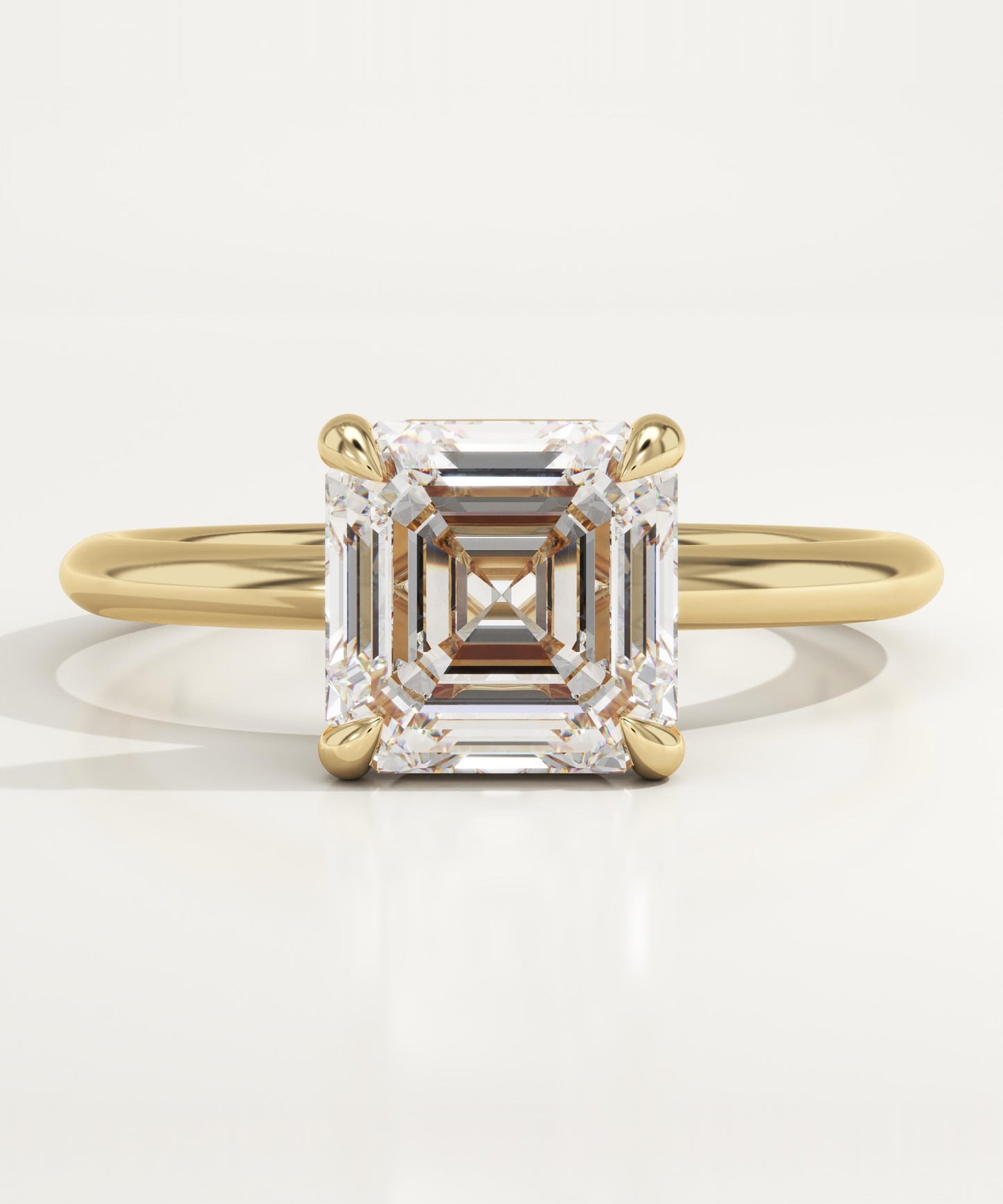 1.75 CT Asscher Cut Solitaire Moissanite Engagement Ring
