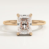 2.0 CT Radiant Cut Hidden Halo Lab-Grown Diamond Engagement Ring