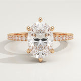 2.0 CT Oval Cut Pave Lab-Grown Diamond Engagement Ring