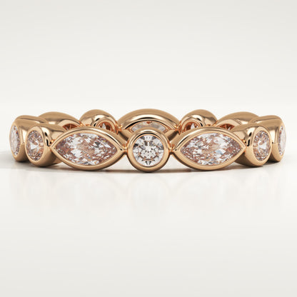 2.72 TCW Round & Marquise Lab-Grown Diamond Full Eternity Wedding Band