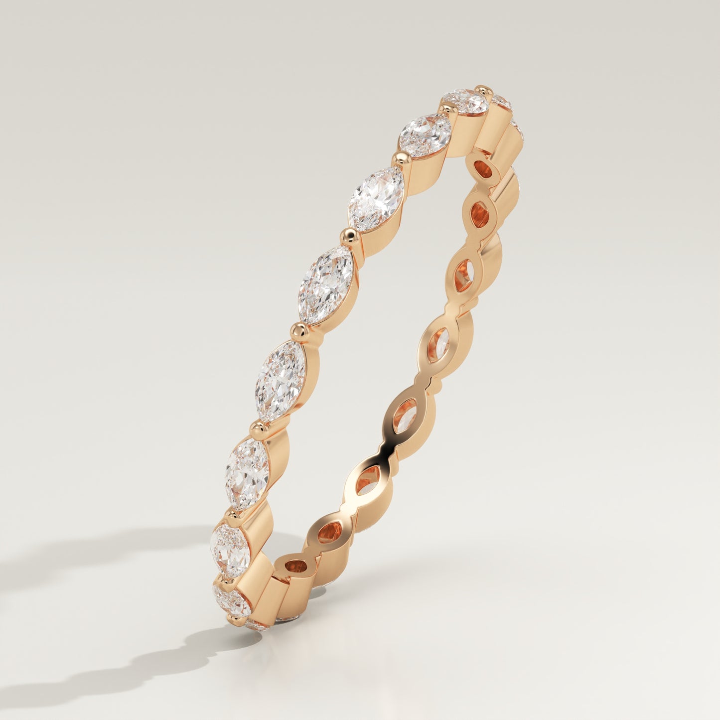 0.5 TCW Marquise Moissanite Full Eternity Wedding Band (US Size 6 Ready To Ship)