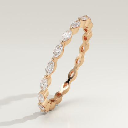 0.5 TCW Marquise Moissanite Full Eternity Wedding Band (US Size 6 Ready To Ship)