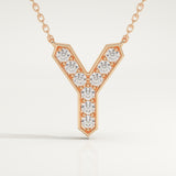 0.23 TCW Round Lab-Grown Diamond Y Initial Necklace