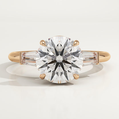 2 CT Round Cut Three Stone Moissanite Engagement Ring