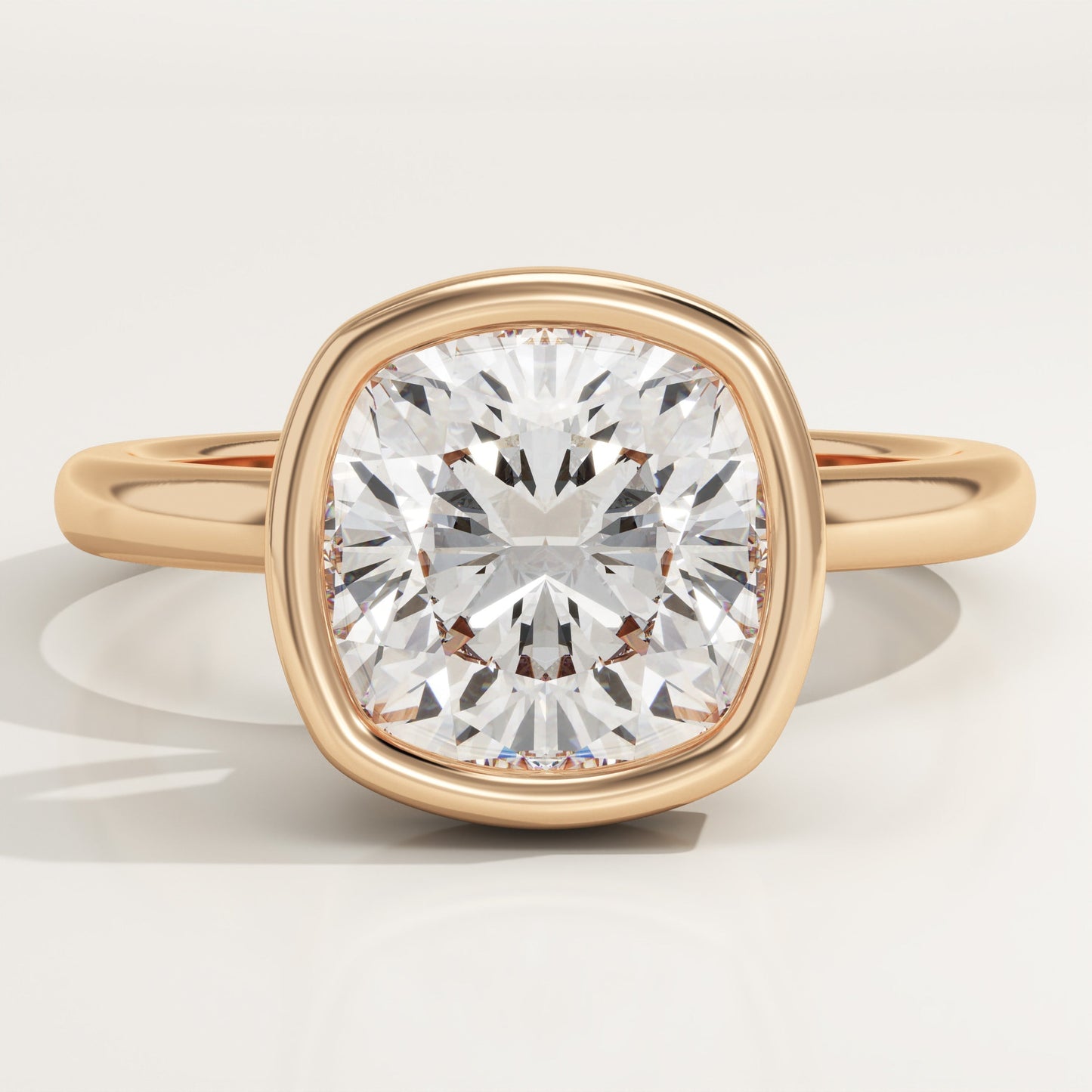 Cushion Cut Bezel Lab-Grown Diamond Engagement Ring