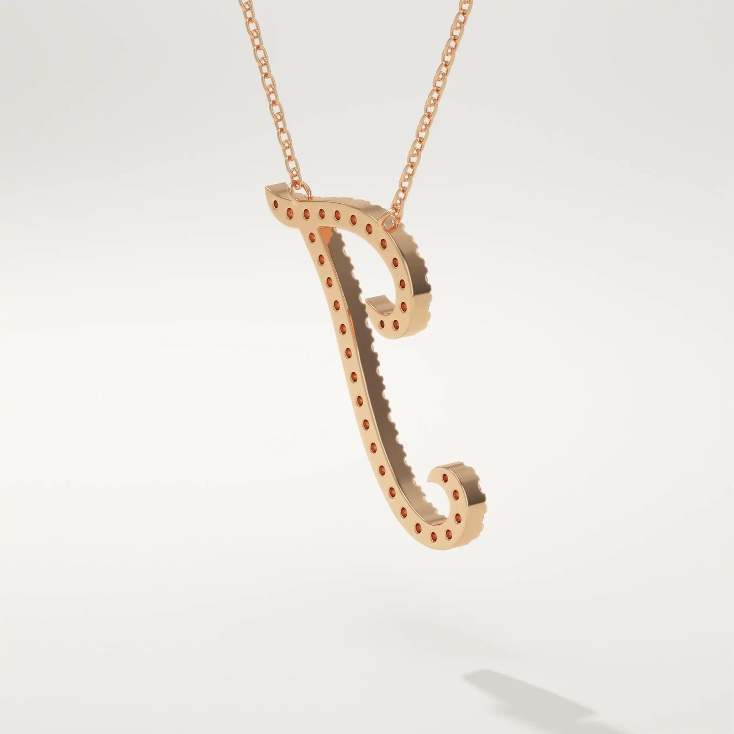 0.189 TCW Round Lab-Grown Diamond I Initial Necklace