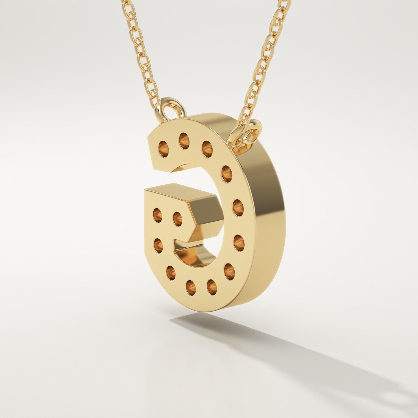 0.294 TCW Round Lab-Grown Diamond G Initial Necklace