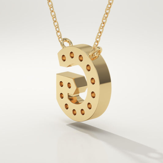 0.294 TCW Round Lab-Grown Diamond G Initial Necklace